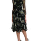 Elegant Floral Sheer A-Line Silk Dress