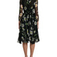 Elegant Floral Sheer A-Line Silk Dress