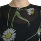 Elegant Floral Sheer A-Line Silk Dress