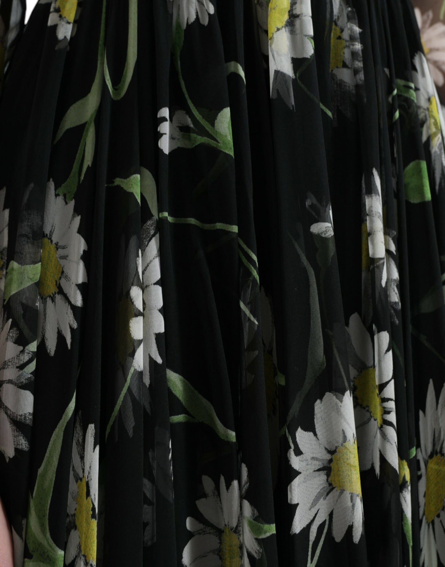 Elegant Floral Sheer A-Line Silk Dress