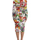 Elegant Floral Sheath Midi Dress