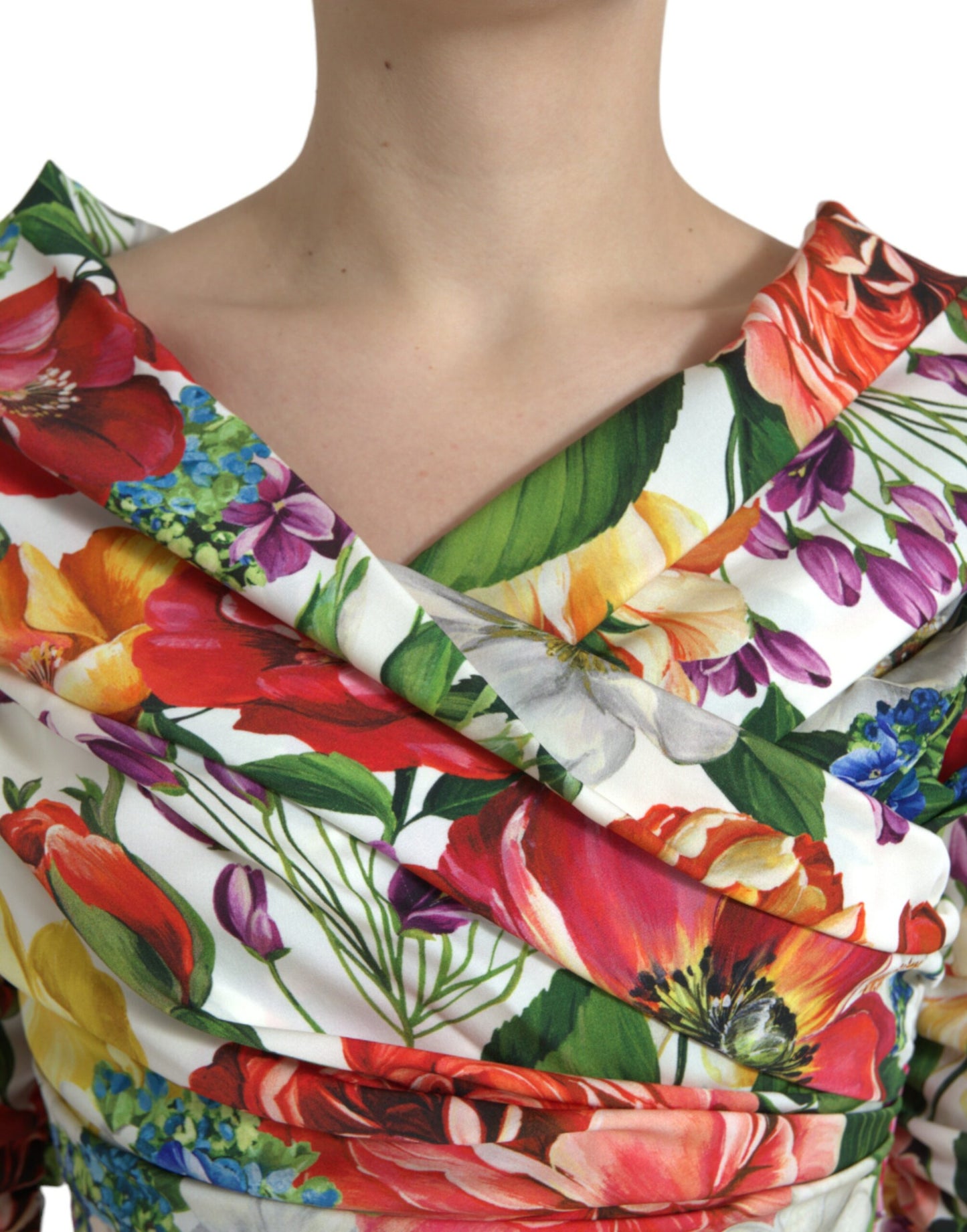 Elegant Floral Sheath Midi Dress