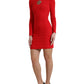 Elegant Red Bodycon Mini Dress with Sacred Heart