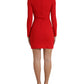Elegant Red Bodycon Mini Dress with Sacred Heart