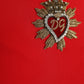 Elegant Red Bodycon Mini Dress with Sacred Heart