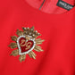 Elegant Red Bodycon Mini Dress with Sacred Heart