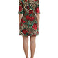 Elegant A-Line Leopard & Floral Dress