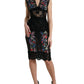Floral Print Lace Trim Sheath Dress