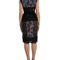 Floral Print Lace Trim Sheath Dress