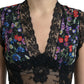 Floral Print Lace Trim Sheath Dress