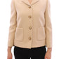 Elegant Beige Wool-Blend Jacket with Gold Accents