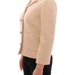 Elegant Beige Wool-Blend Jacket with Gold Accents