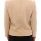Elegant Beige Wool-Blend Jacket with Gold Accents