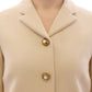 Elegant Beige Wool-Blend Jacket with Gold Accents