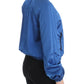 Chic Blue Bomber Jacket for Elegant Outings