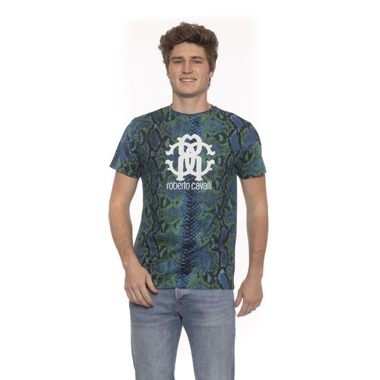 Teal Cotton Men T-Shirt