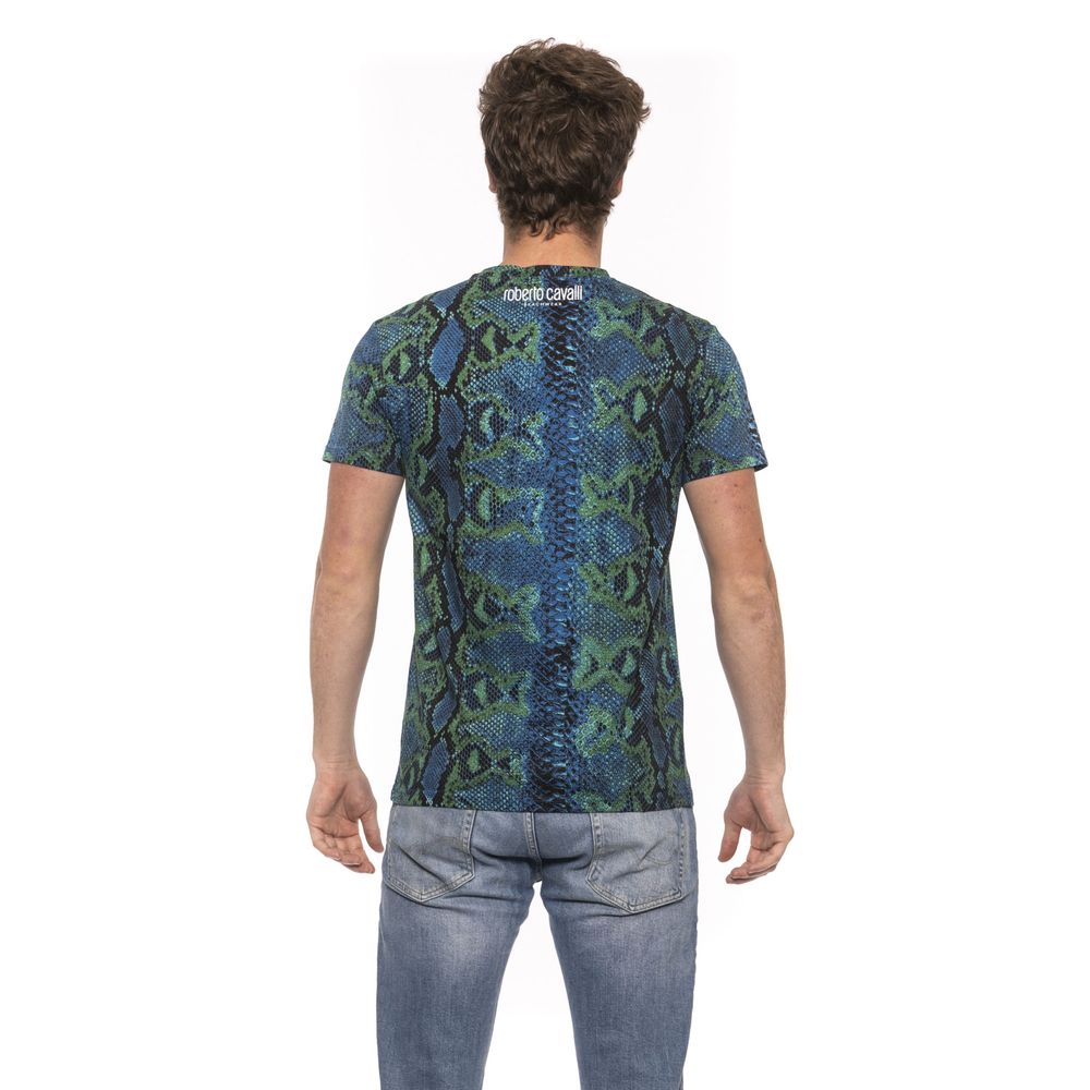 Teal Cotton Men T-Shirt