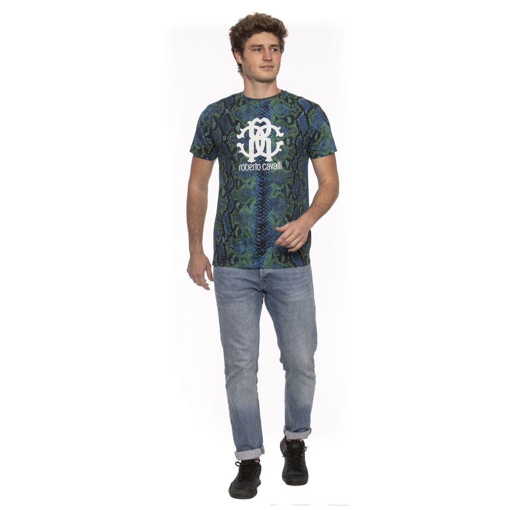 Teal Cotton Men T-Shirt