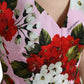 Elegant Floral Sheath Midi Dress in Pink