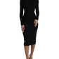 Elegant Black Bodycon Turtleneck Dress