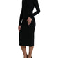Elegant Black Bodycon Turtleneck Dress