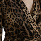 Elegant Leopard Print Wrap-Effect Midi Dress