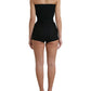 Elegant Wool Silk Strapless Romper Dress