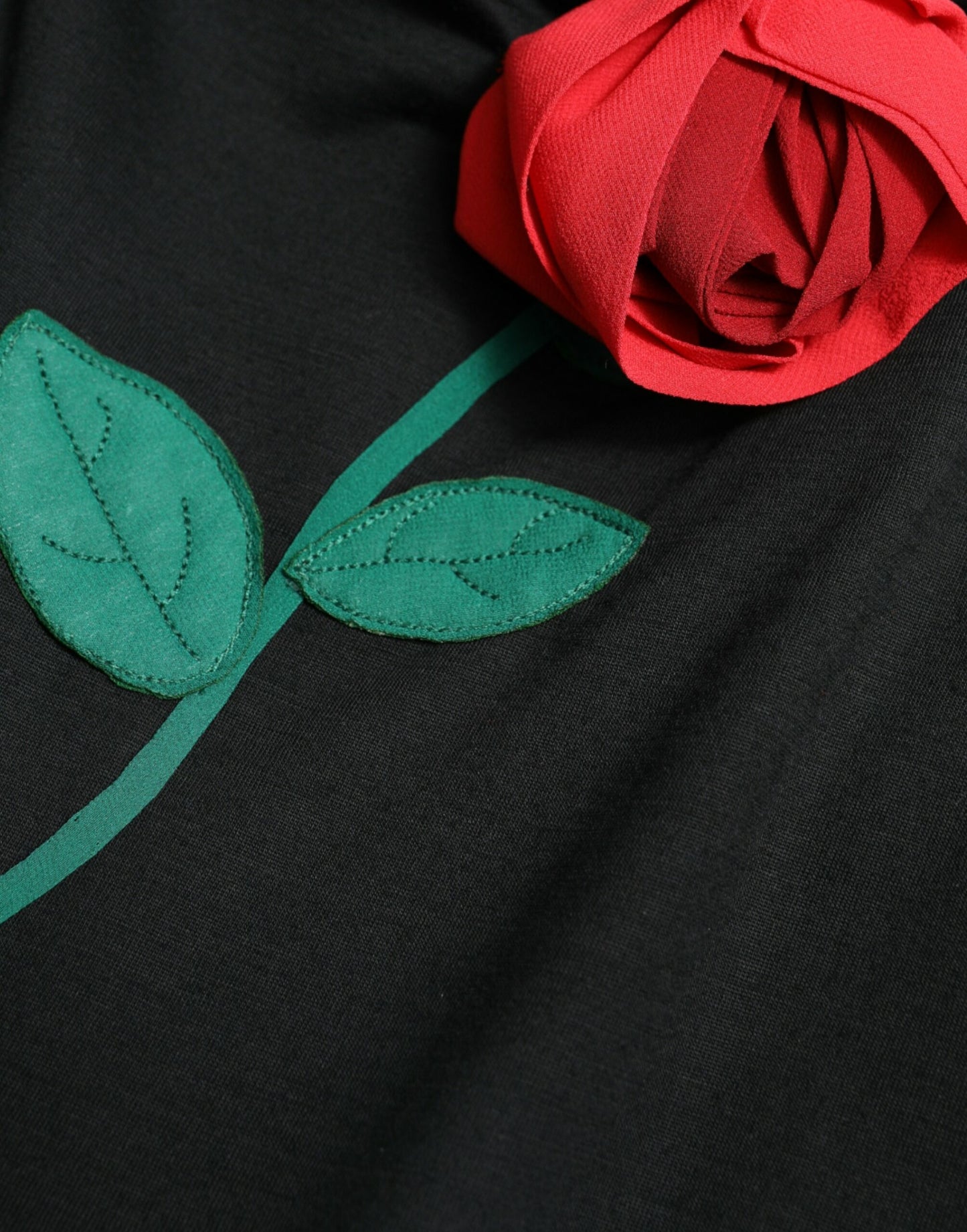 Elegant Floral Embroidery Wool Midi Dress