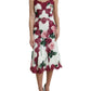 Elegant White Lace Silk Floral A-line Dress