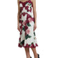 Elegant White Lace Silk Floral A-line Dress