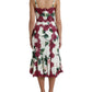Elegant White Lace Silk Floral A-line Dress