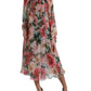 Elegant Floral Silk A-Line Dress