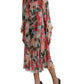 Elegant Floral Silk A-Line Dress