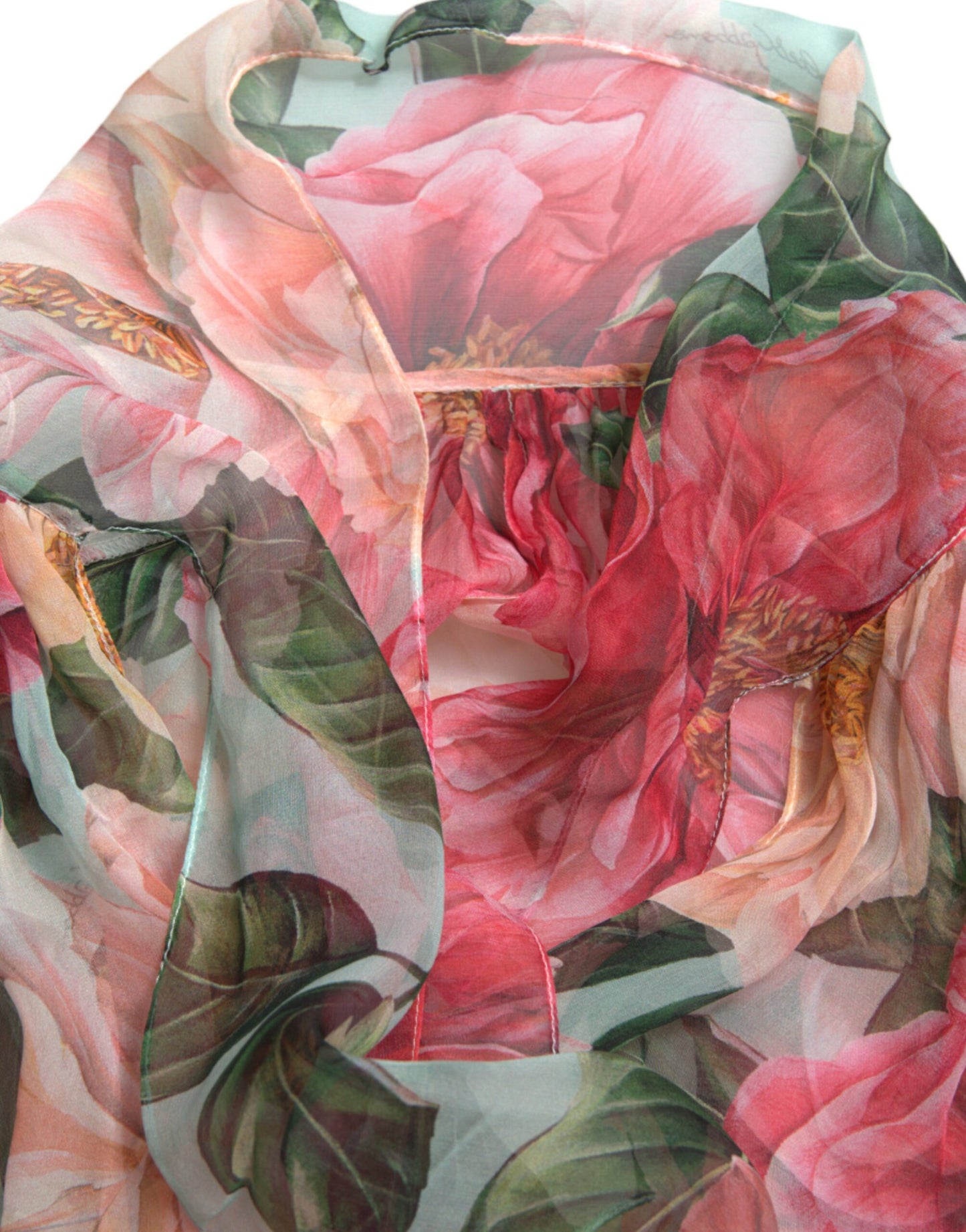 Elegant Floral Silk A-Line Dress