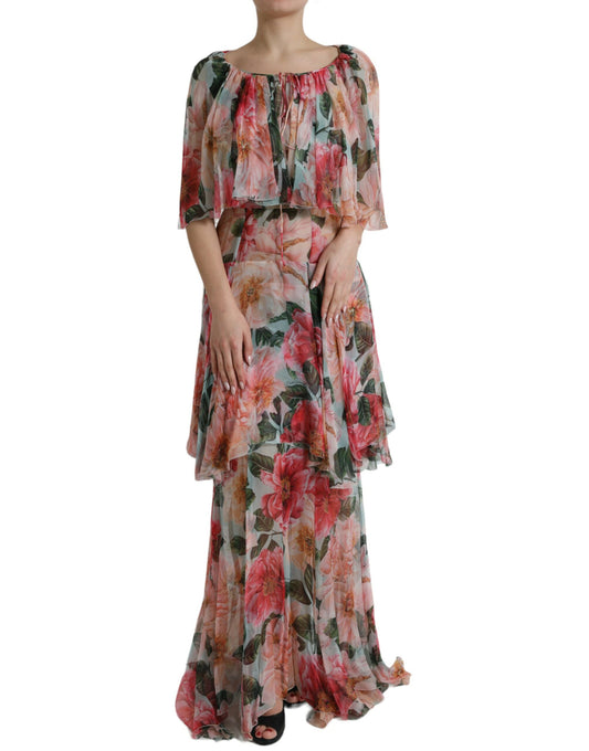 Floral Silk Maxi Dress