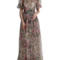 Elegant Floral Print Long Dress