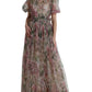 Elegant Floral Print Long Dress