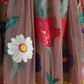 Elegant Rose Gold Maxi Dress with Floral Embroidery
