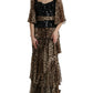 Elegant Leopard Sequin Tiered Dress