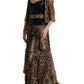 Elegant Leopard Sequin Tiered Dress