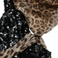 Elegant Leopard Sequin Tiered Dress