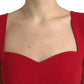 Elegant Red Bodycon Maxi Evening Dress