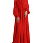 Elegant Red Silk A-Line Long Dress