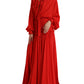 Elegant Red Silk A-Line Long Dress