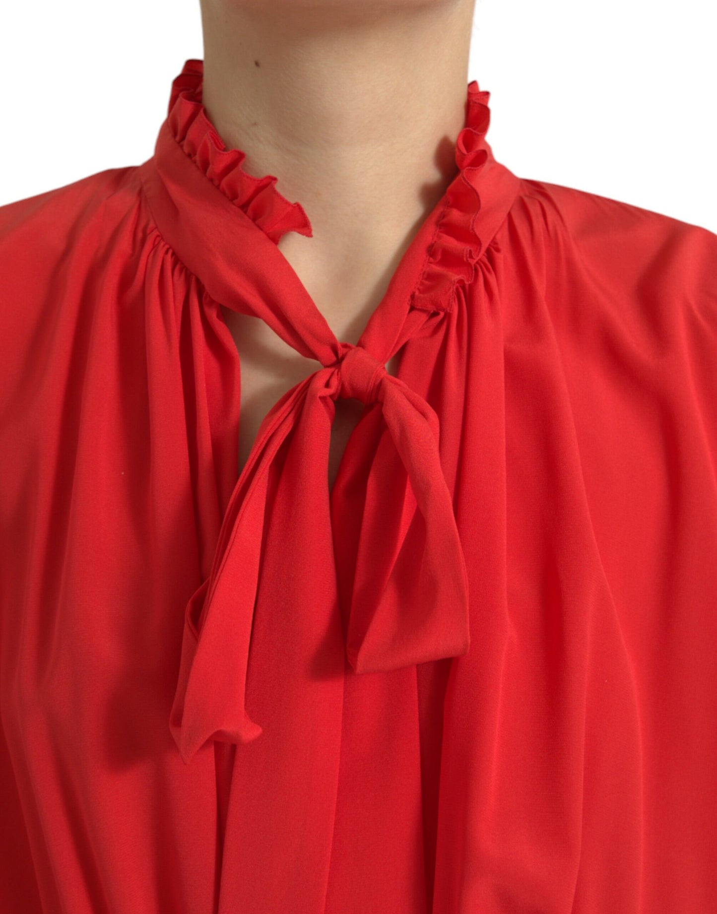 Elegant Red Silk A-Line Long Dress