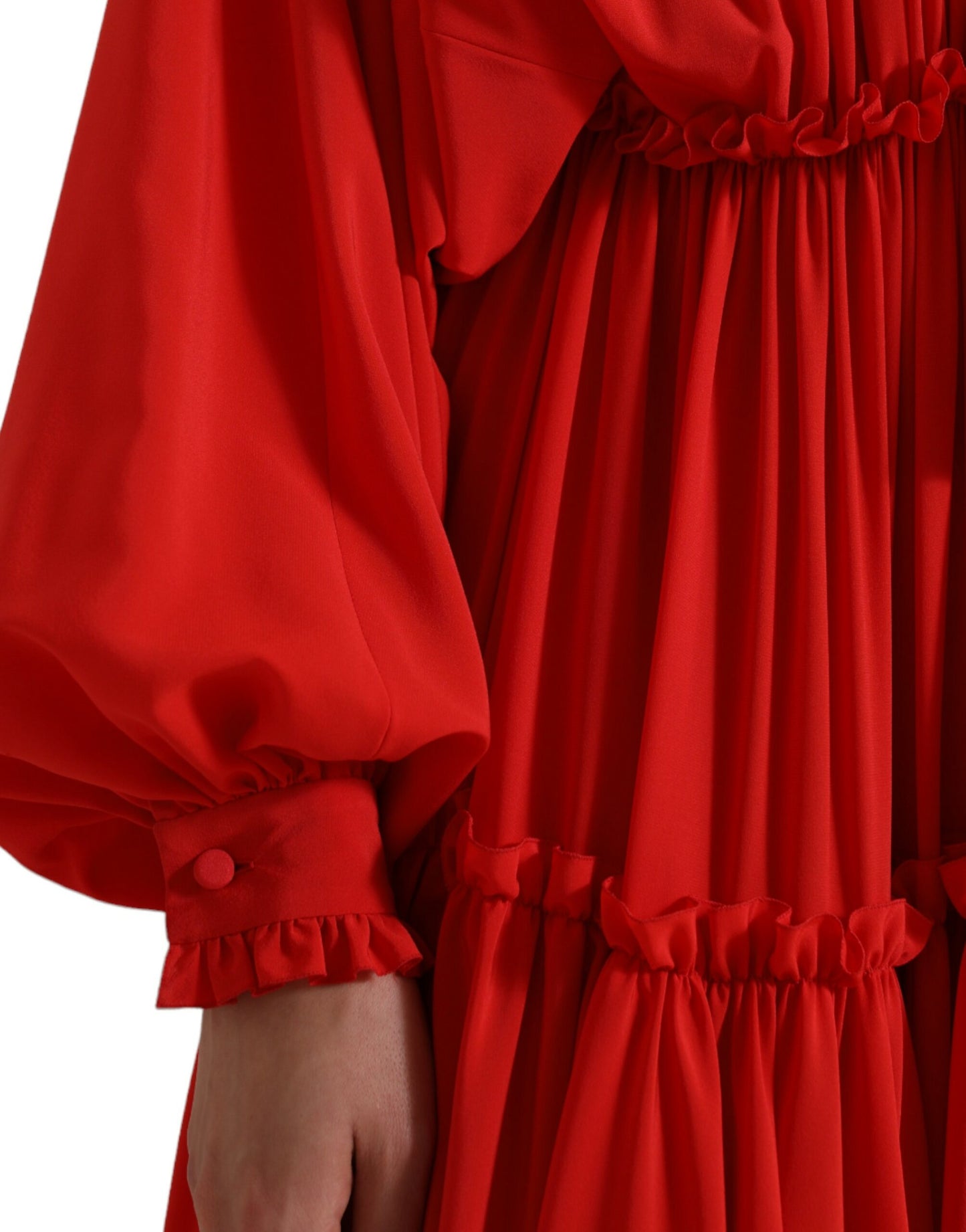 Elegant Red Silk A-Line Long Dress