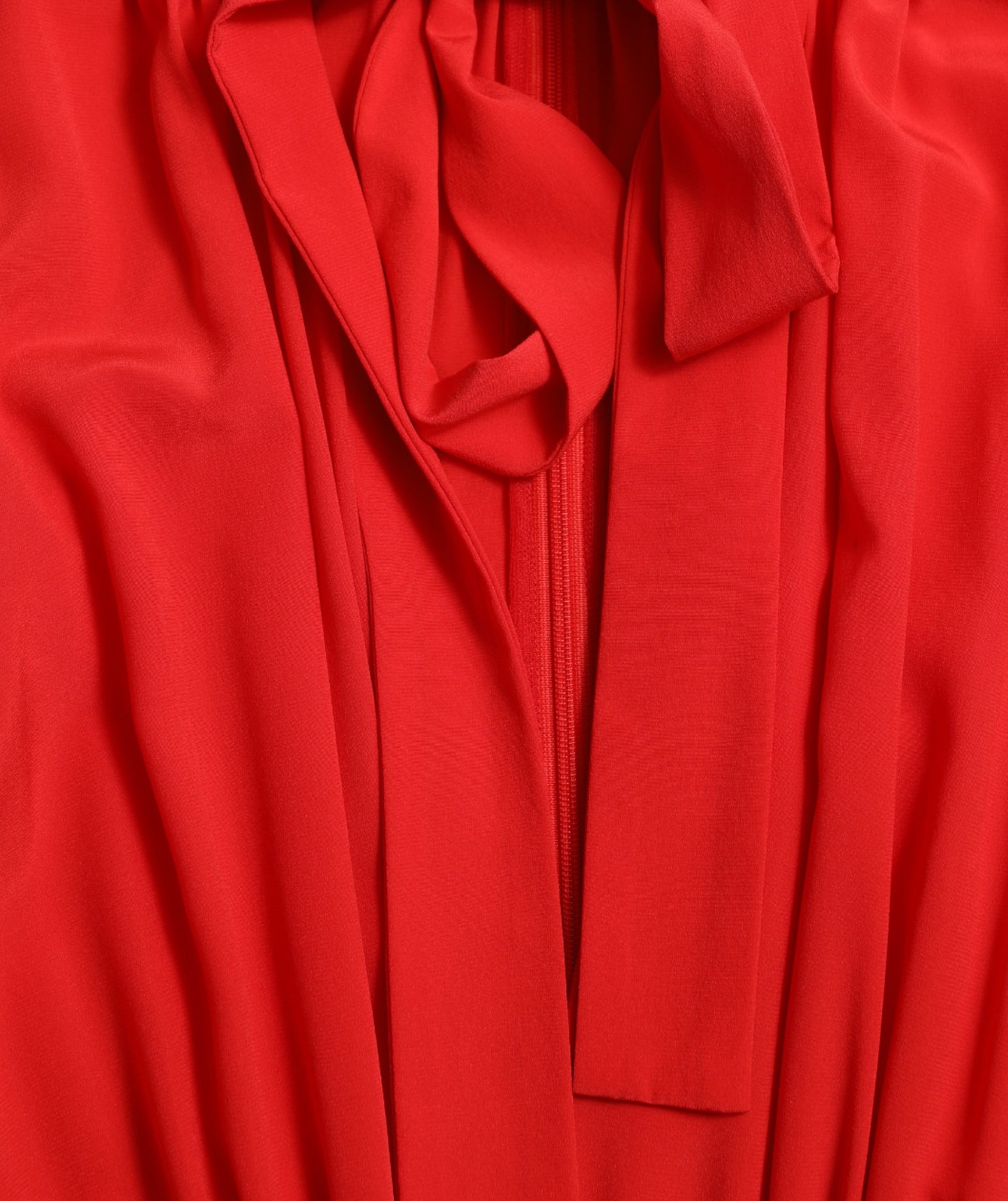 Elegant Red Silk A-Line Long Dress