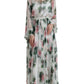 Ethereal White Silk Floral Maxi Dress