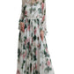 Ethereal White Silk Floral Maxi Dress