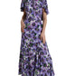 Elegant Floral Silk Maxi Dress